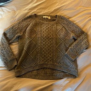 Grey Cable Knit Sweater